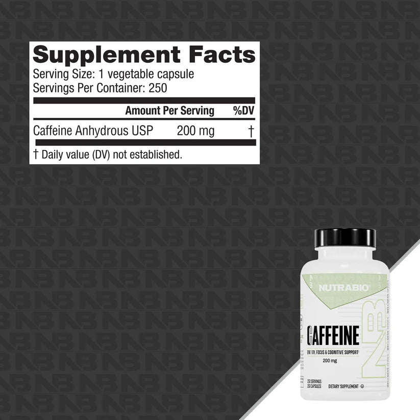 Caffeine (200mg) 250 Capsules