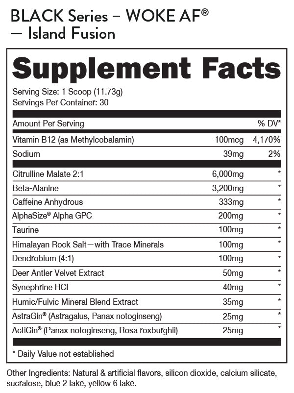 Woke AF BLACK - High Stimulant Pre-Workout