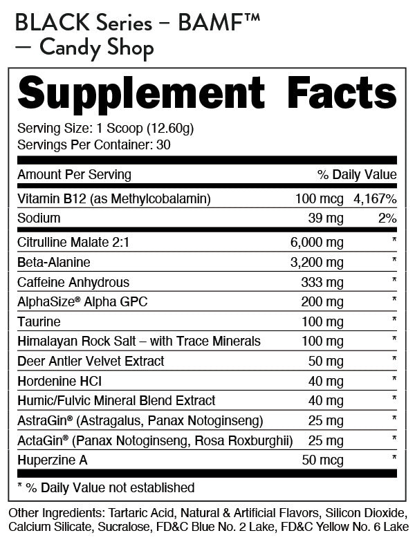 BAMF BLACK - High Stimulant Nootropic Pre-Workout