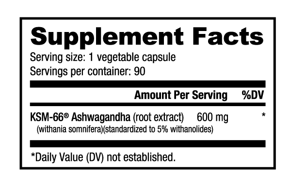 Ashwagandha KSM-66 (90 Caps)
